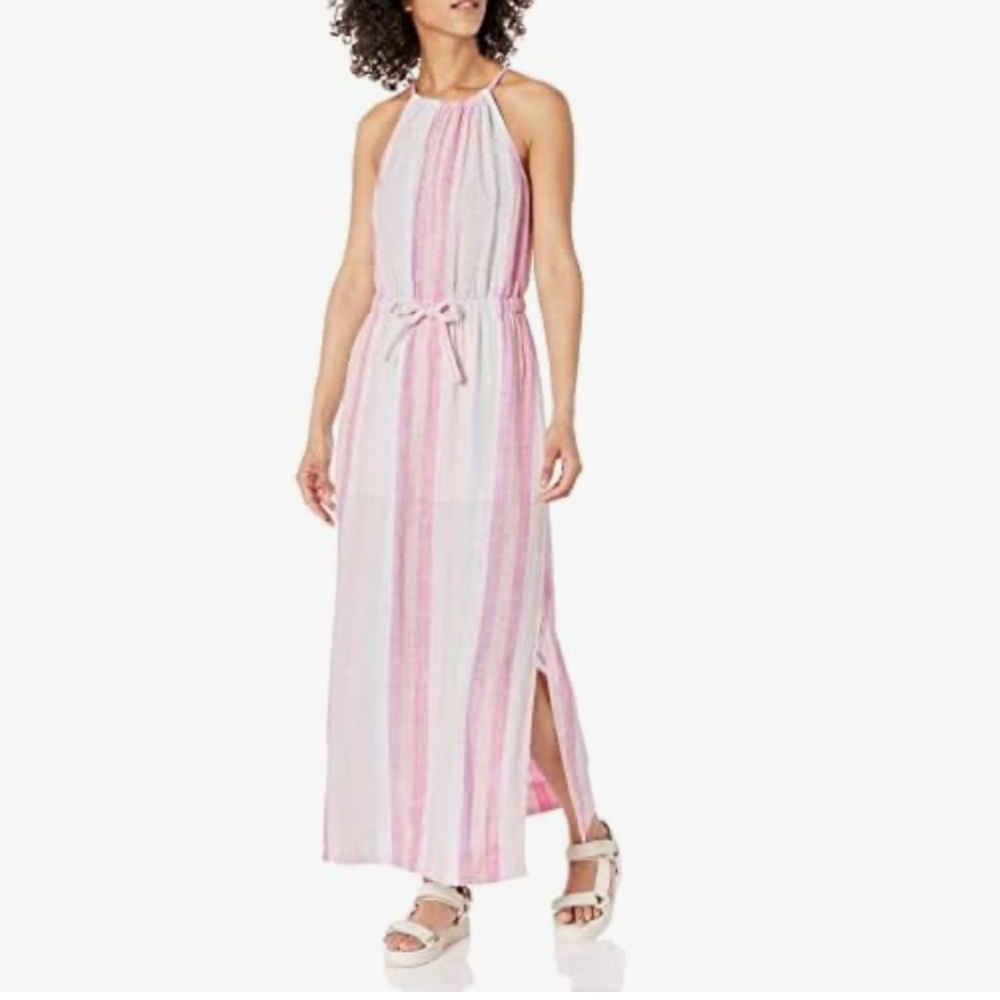 Splendid Kai Pink Hibiscus Maxi Dress M